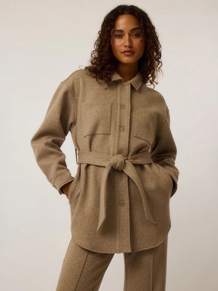Greyson Ojai Belted Shacket Jacket In Clay Heather Size Small Nwt